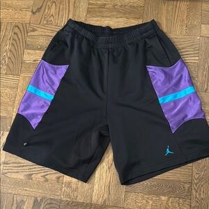 Early 2000s Vintage Michael Jordan Basketball Shorts Black & Purple Retro Style